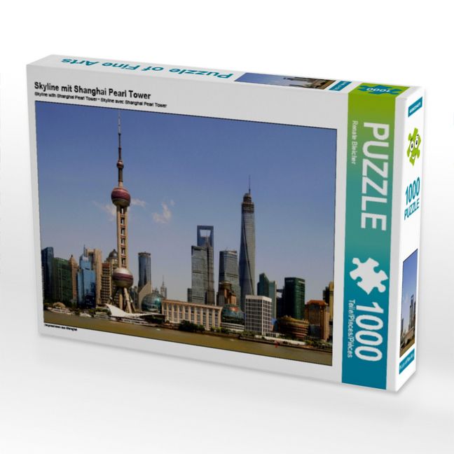 Produktbild: CALVENDO Puzzle Skyline mit Shanghai Pearl Tower | 1000 Teile Lege-Gr&ouml;&szlig;e 64x48cm Foto-Puzzle f&uuml;r gl&uuml;ckliche Stunden
