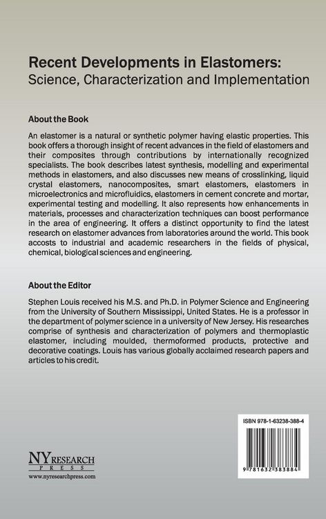 Produktbild: Recent Developments in Elastomers
