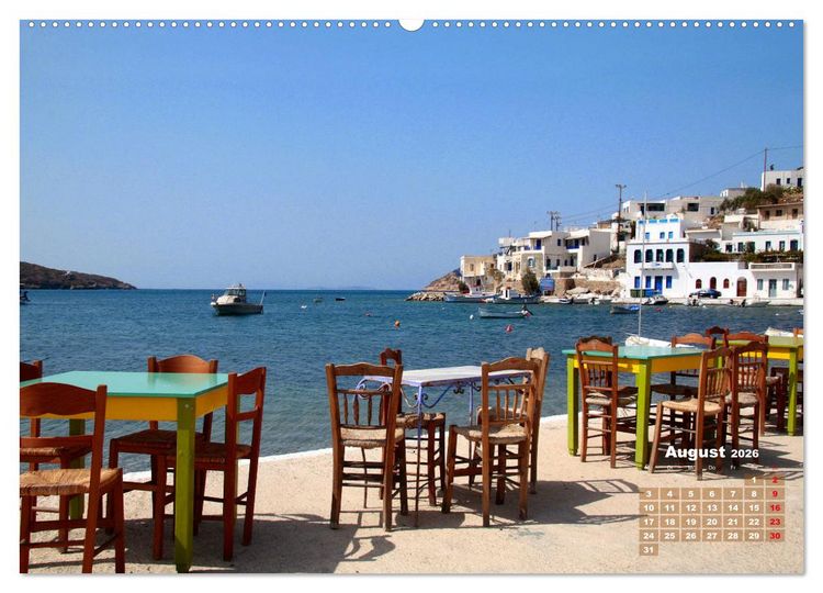 Produktbild: Liebenswertes Griechenland Amorgos und Mykonos (Wandkalender 2026 DIN A2 quer), CALVENDO Monatskalender