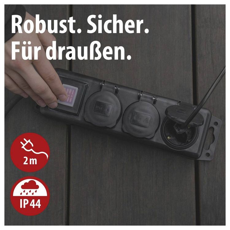 Produktbild: Brennenstuhl 1159950013 Outdoor Steckdosenleiste mit Schalter Schwarz