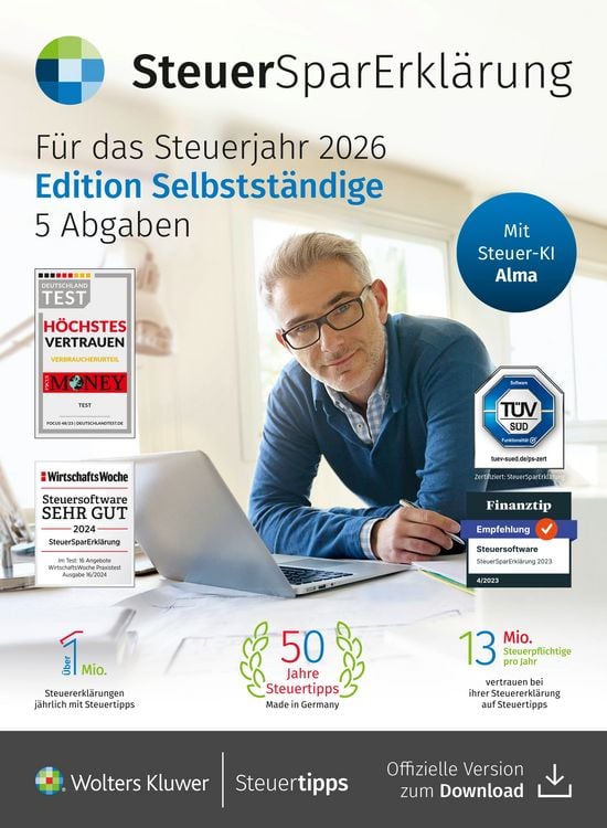 Produktbild: SteuerSparErkl&auml;rung f&uuml;r Selbstst&auml;ndige (Steuerjahr 2026)
