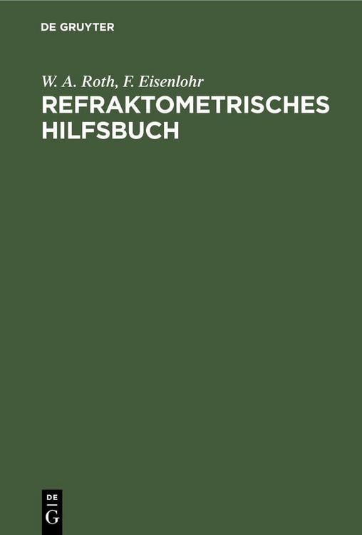 Produktbild: Refraktometrisches Hilfsbuch