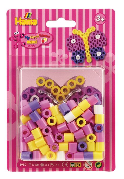 Produktbild: Hama B&uuml;gelperlen Starter Set maxi Schmetterling 100 St&uuml;ck Blister