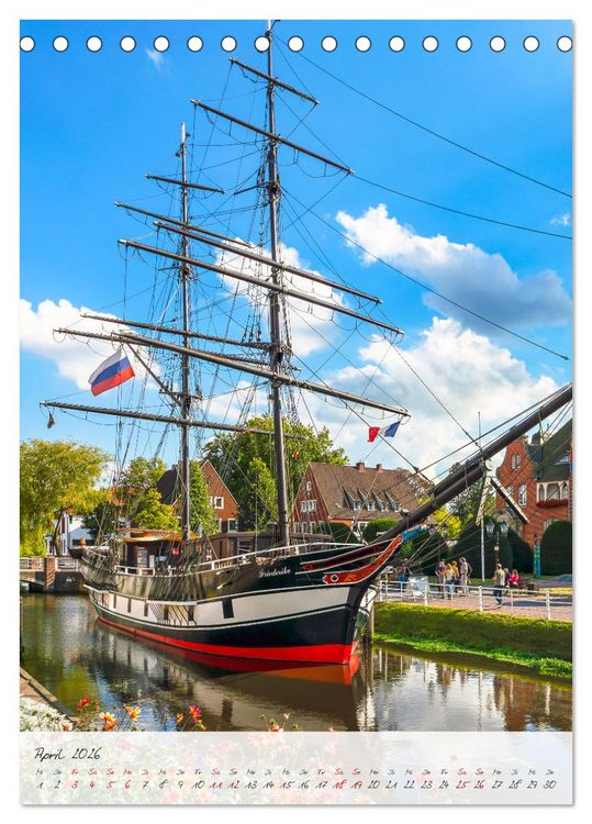 Produktbild: Papenburg. L&auml;ngste Fehnkolonie Deutschlands (Tischkalender 2026 DIN A5 hoch), CALVENDO Monatskalender
