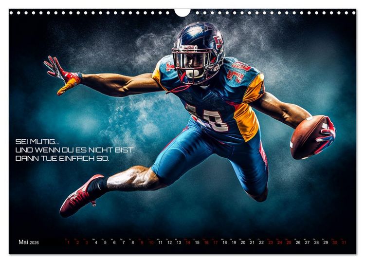 Produktbild: American Football und Motivation (Wandkalender 2026 DIN A3 quer), CALVENDO Monatskalender