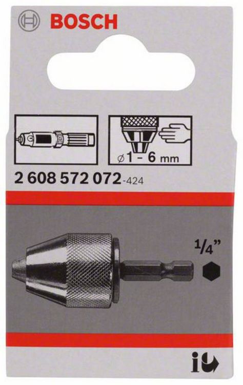 Produktbild: Schnellspannbohrfutter bis 10 mm, 1 bis 6 mm, 1/4 Zoll - Au&szlig;ensechskantschaft Bosch Accessories 2608572072