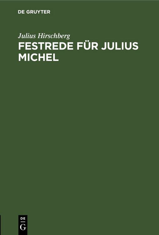 Produktbild: Festrede f&uuml;r Julius Michel