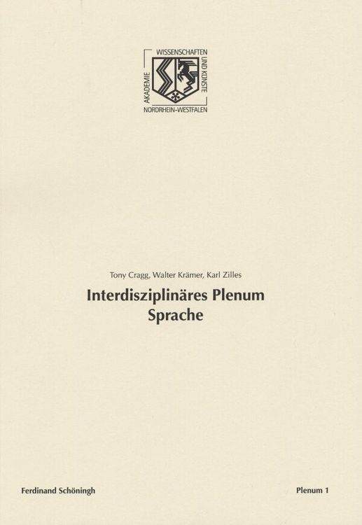 Produktbild: Interdisziplin&auml;res Plenum Sprache