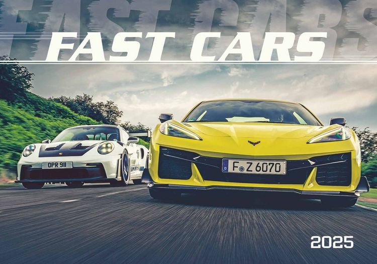 Produktbild: Alpha Edition - Fast Car 2025 Bildkalender, 48,5x34cm, Wandkalender mit hochwertigen Motiven f&uuml;r jeden Monat, mit Infos zum abgebildeten Motiv, Kalenderwochen und deutsches Kalendarium