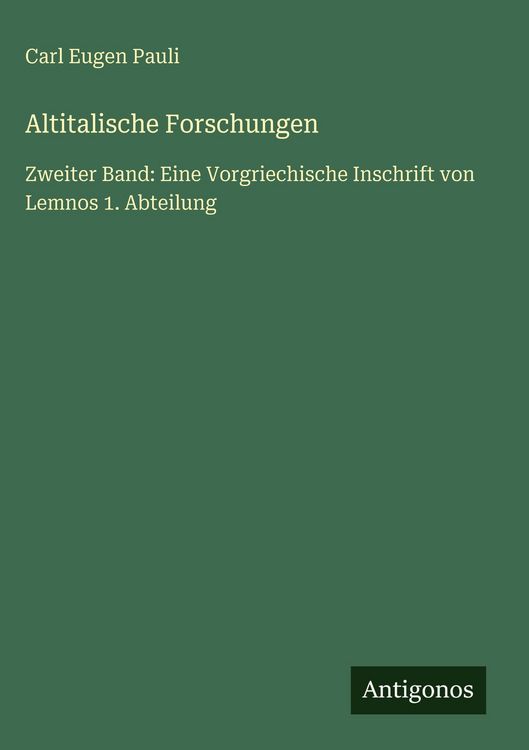 Produktbild: Altitalische Forschungen