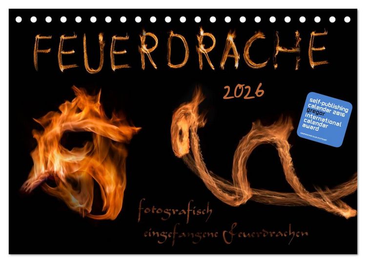 Produktbild: Feuerdrache (Tischkalender 2026 DIN A5 quer), CALVENDO Monatskalender