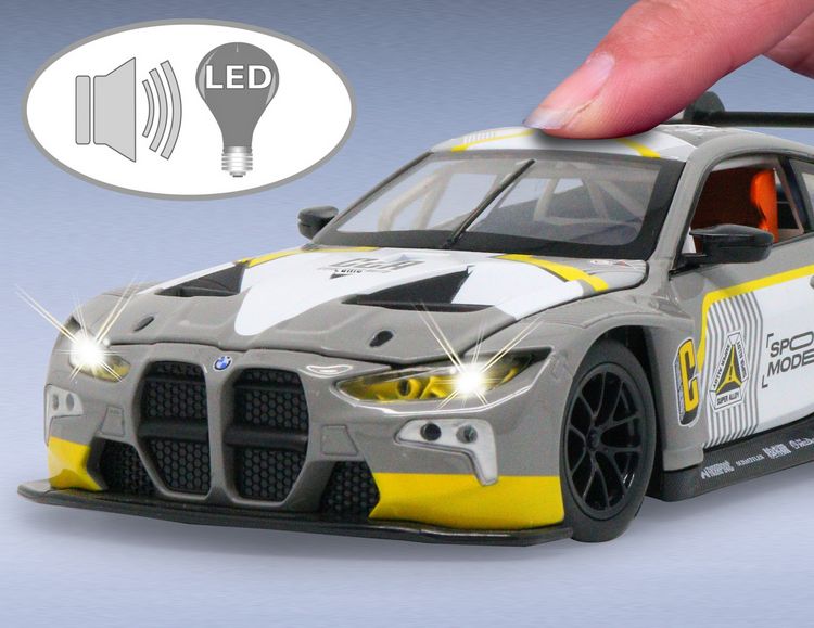 Produktbild: BMW M4 GT3 Diecast 1:24 grau inkl. Knopfzellen