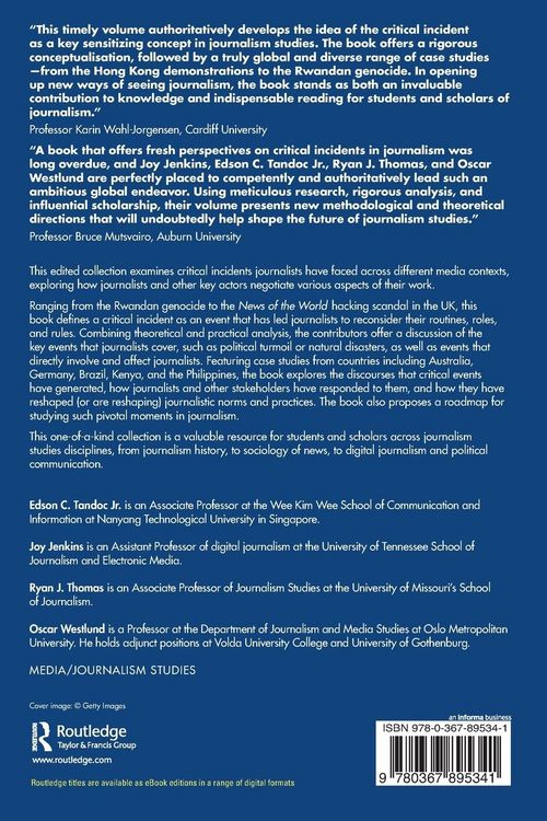 Produktbild: Critical Incidents in Journalism