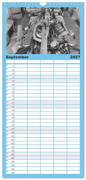 Produktbild: Familienplaner 2027 - Formel, Rennen, Boxengasse 1971-&acute;83 mit 5 Spalten (Wandkalender, 21 x 45 cm) CALVENDO