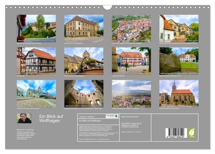Produktbild: Ein Blick auf Wolfhagen (Wandkalender 2026 DIN A3 quer), CALVENDO Monatskalender