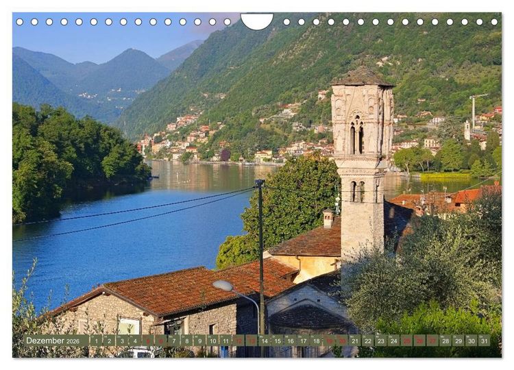 Produktbild: Comer See - Mediterraner Charme in alpiner Landschaft (Wandkalender 2026 DIN A4 quer), CALVENDO Monatskalender