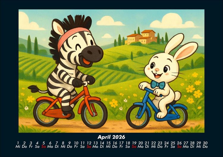 Produktbild: Zara & Bouncy in Italien 2026 Fotokalender DIN A4