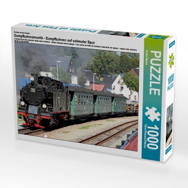 Produktbild: CALVENDO Puzzle Ein Motiv aus dem Kalender Dampfbahnromantik - Dampfbahnen auf schmaler Spur | 1000 Teile Lege-Gr&ouml;&szlig;e 64x48cm Foto-Puzzle f&uuml;r gl&uuml;ckliche Stunden