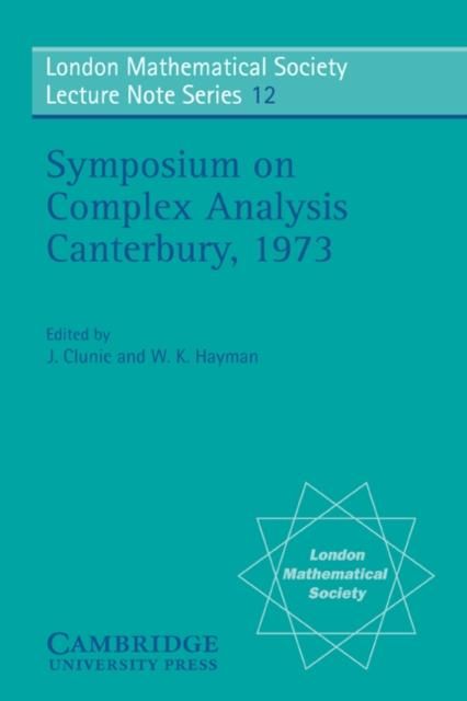 Produktbild: Proceedings of the Symposium on Complex Analysis Canterbury 1973