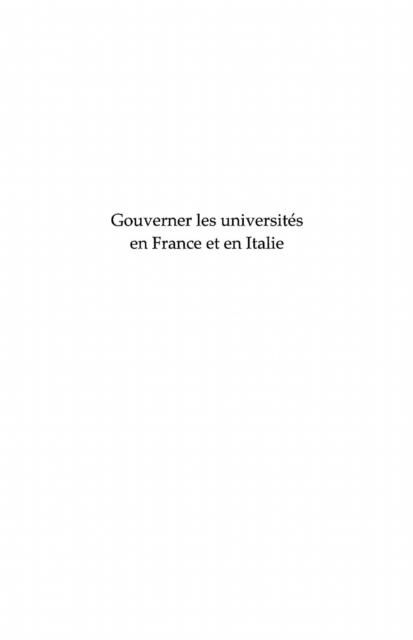 Produktbild: Gouverner les universites en france et e