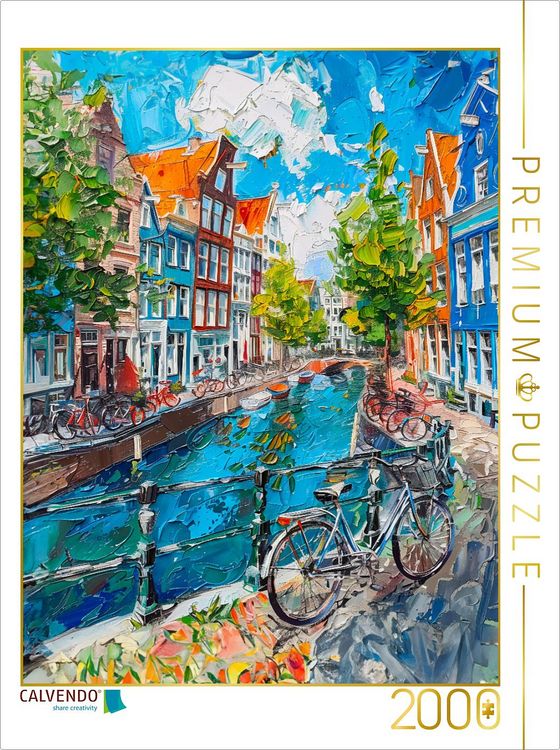 Produktbild: CALVENDO Puzzle Malerische Stadt der Fahrr&auml;der in Holland. | 2000 Teile Lege-Gr&ouml;&szlig;e 90x67cm Foto-Puzzle f&uuml;r gl&uuml;ckliche Stunden