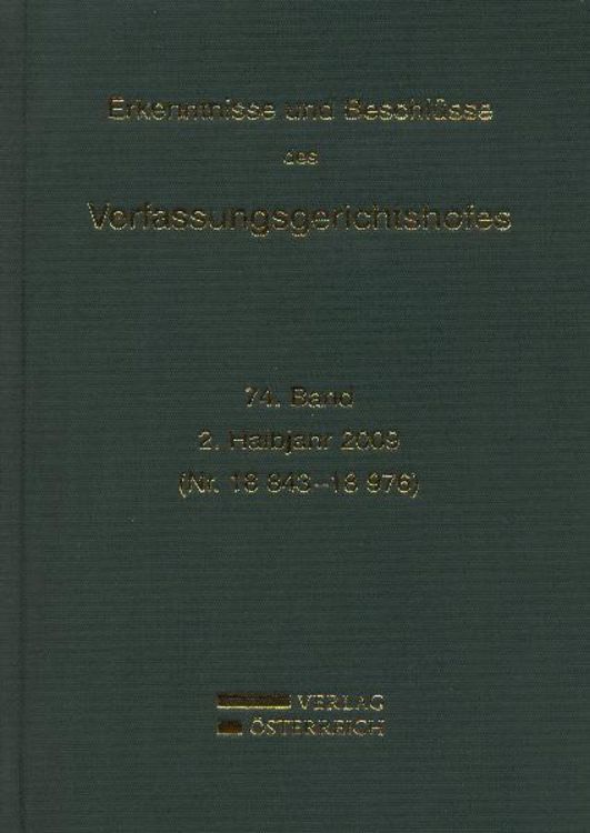 Produktbild: Erkenntnisse und Beschl&uuml;sse des Verfassungsgerichtshofes