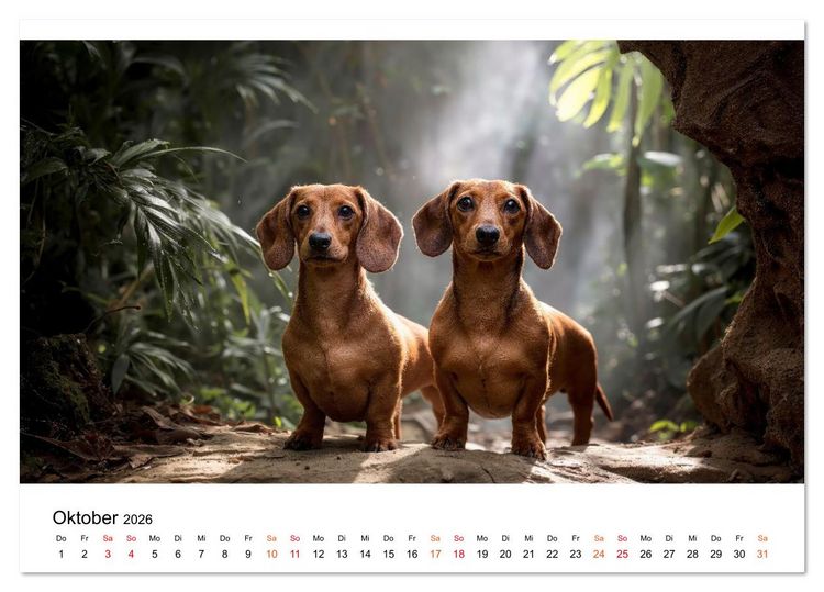 Produktbild: Dackel - ein Blick gen&uuml;gt (Tischkalender 2026 DIN A5 quer), CALVENDO Monatskalender