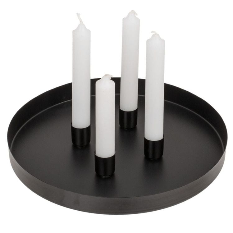 Produktbild: Metalltablett mit 4 magnetischen Kerzenhaltern