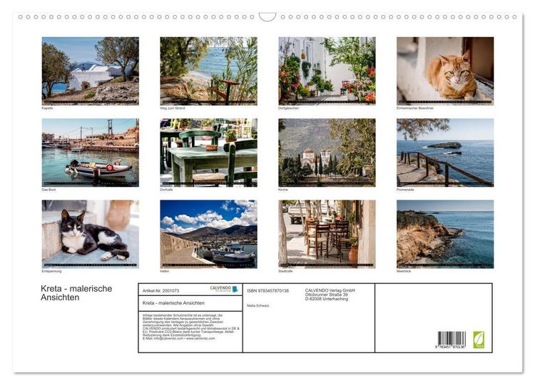 Produktbild: Kreta - malerische Ansichten (Wandkalender 2026 DIN A2 quer), CALVENDO Monatskalender
