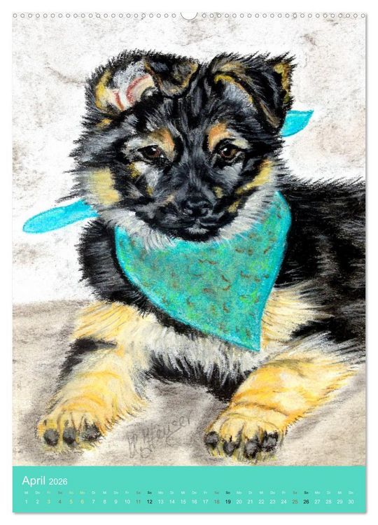 Produktbild: Hunde - Bezaubernde Portraitzeichnungen (hochwertiger Premium Wandkalender 2026 DIN A2 hoch), Kunstdruck in Hochglanz