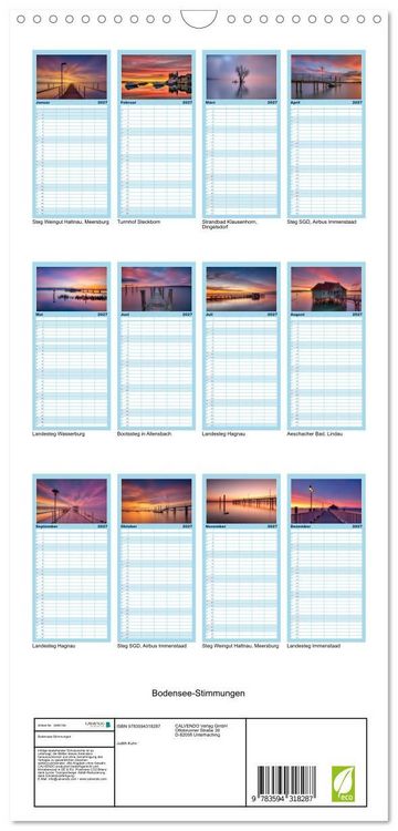 Produktbild: Familienplaner 2027 - Bodensee-Stimmungen mit 5 Spalten (Wandkalender, 21 x 45 cm) CALVENDO