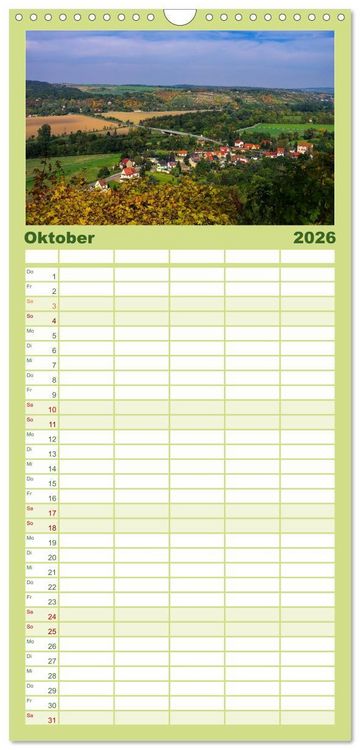 Produktbild: Familienplaner 2026 - Saale-Unstrut - Region aus Wein und Stein mit 5 Spalten (Wandkalender, 21 x 45 cm) CALVENDO