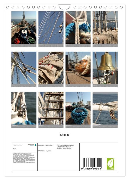 Produktbild: Segeln (Wandkalender 2027 DIN A4 hoch), CALVENDO Monatskalender
