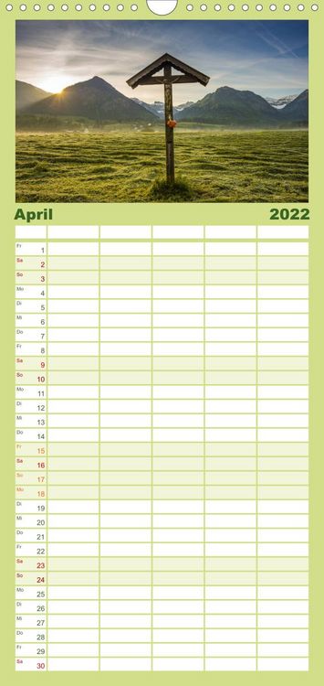 Produktbild: Familienplaner Rund um Oberstdorf (Wandkalender 2022 , 21 cm x 45 cm, hoch)