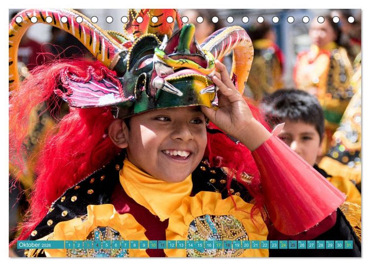Produktbild: Farbenfrohes Bolivien (Tischkalender 2026 DIN A5 quer), CALVENDO Monatskalender