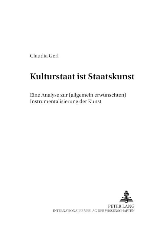 Produktbild: Kulturstaat ist Staatskunst