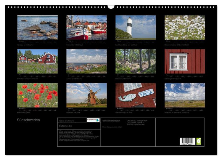 Produktbild: S&uuml;dschweden (Wandkalender 2026 DIN A2 quer), CALVENDO Monatskalender
