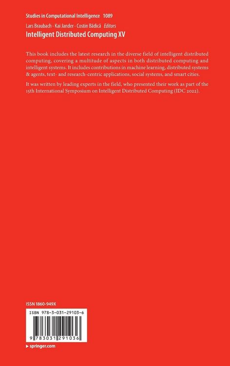 Produktbild: Intelligent Distributed Computing XV