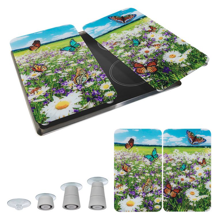 Produktbild: Herdabdeckplatte Universal Mod. Sommerwiese, 2er Set, f&uuml;r alle Herdarten geeignet
