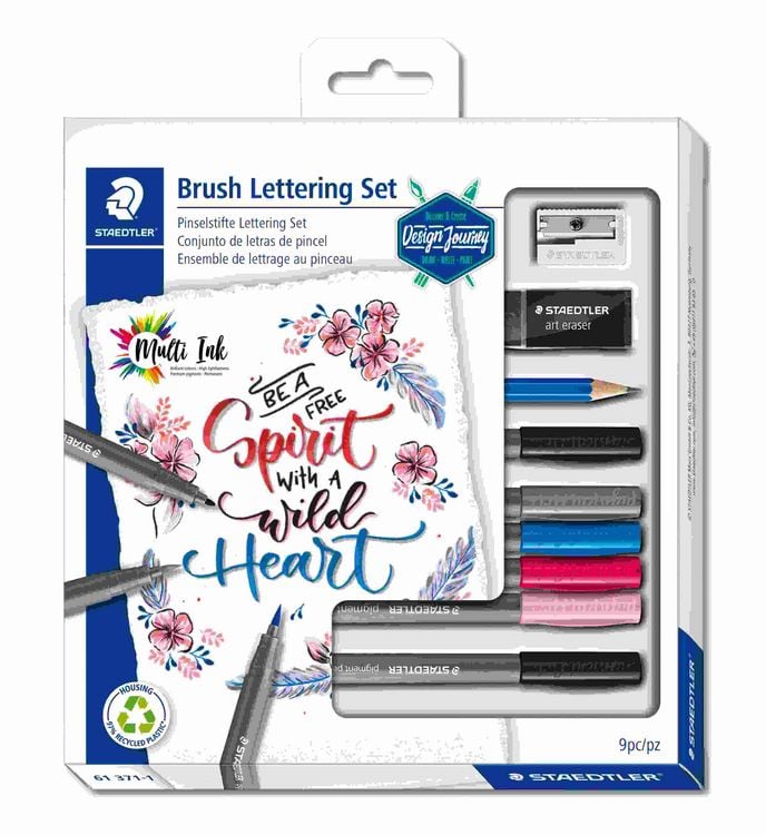 Produktbild: STAEDTLER Schreib- und Zeichbedarf pigment brush Lettering Set Design Journey, 9er Set