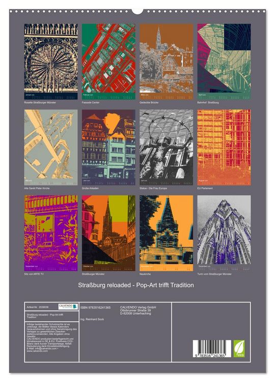 Produktbild: Stra&szlig;burg reloaded - Pop-Art trifft Tradition (hochwertiger Premium Wandkalender 2026 DIN A2 hoch), Kunstdruck in Hochglanz