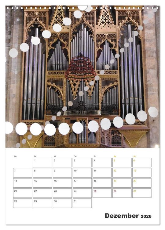 Produktbild: Orgeln zum Verlieben! (Wandkalender 2026 DIN A3 hoch), CALVENDO Monatskalender