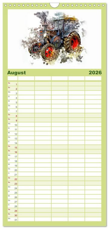 Produktbild: Familienplaner 2026 - Traktoren Oldtimer Legenden mit 5 Spalten (Wandkalender, 21 x 45 cm) CALVENDO