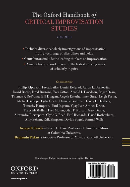 Produktbild: Oxford Handbook of Critical Improvisation Studies, Volume 1