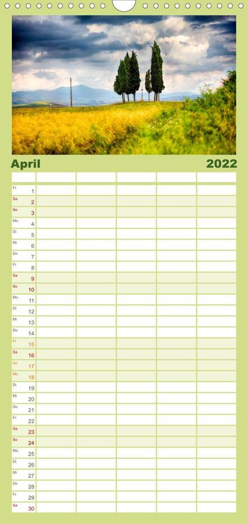 Produktbild: Familienplaner Toskana - sp&uuml;r den Sommer (Wandkalender 2022 , 21 cm x 45 cm, hoch)