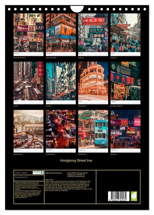 Produktbild: Hongkong Street live (Wandkalender 2026 DIN A4 hoch), CALVENDO Monatskalender