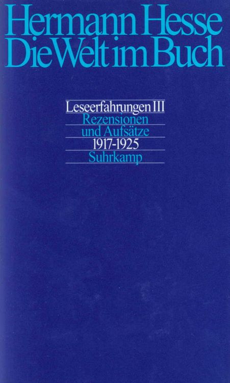 Produktbild: Die Welt im Buch 3. Rezensionen und Aufs&auml;tze 1917 - 1926