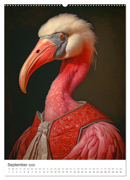 Produktbild: Animal Art - A collection of Renaissance paintings with animal motifs (High Quality Premium Wall Calendar 2026 DIN A2 portrait),CALVENDO 12 Month Wall Calendar