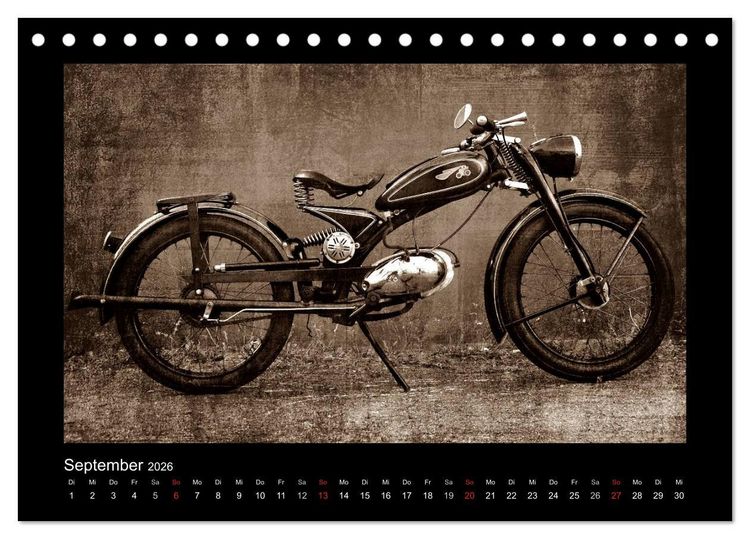 Produktbild: Motorrad Oldtimer (Tischkalender 2026 DIN A5 quer), CALVENDO Monatskalender