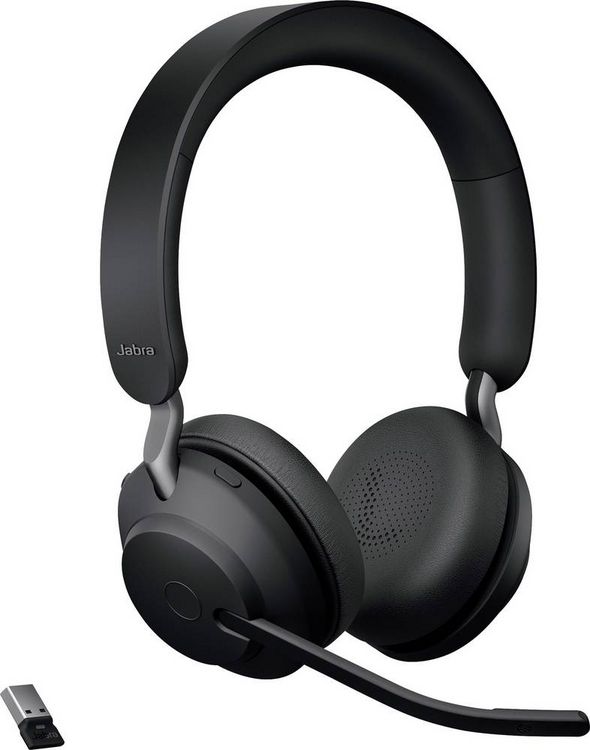 Produktbild: Jabra Evolve2 65 UC Telefon On Ear Headset Bluetooth&reg; Stereo Schwarz Noise Cancelling Lautst&auml;rkeregelung, Batterieladeanzeige, Mikrofon-Stummschalt